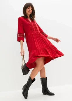 bonprix Nachhaltigere Materialien|Kleider^Tunika-Kleid aus softer Viskose chillirot