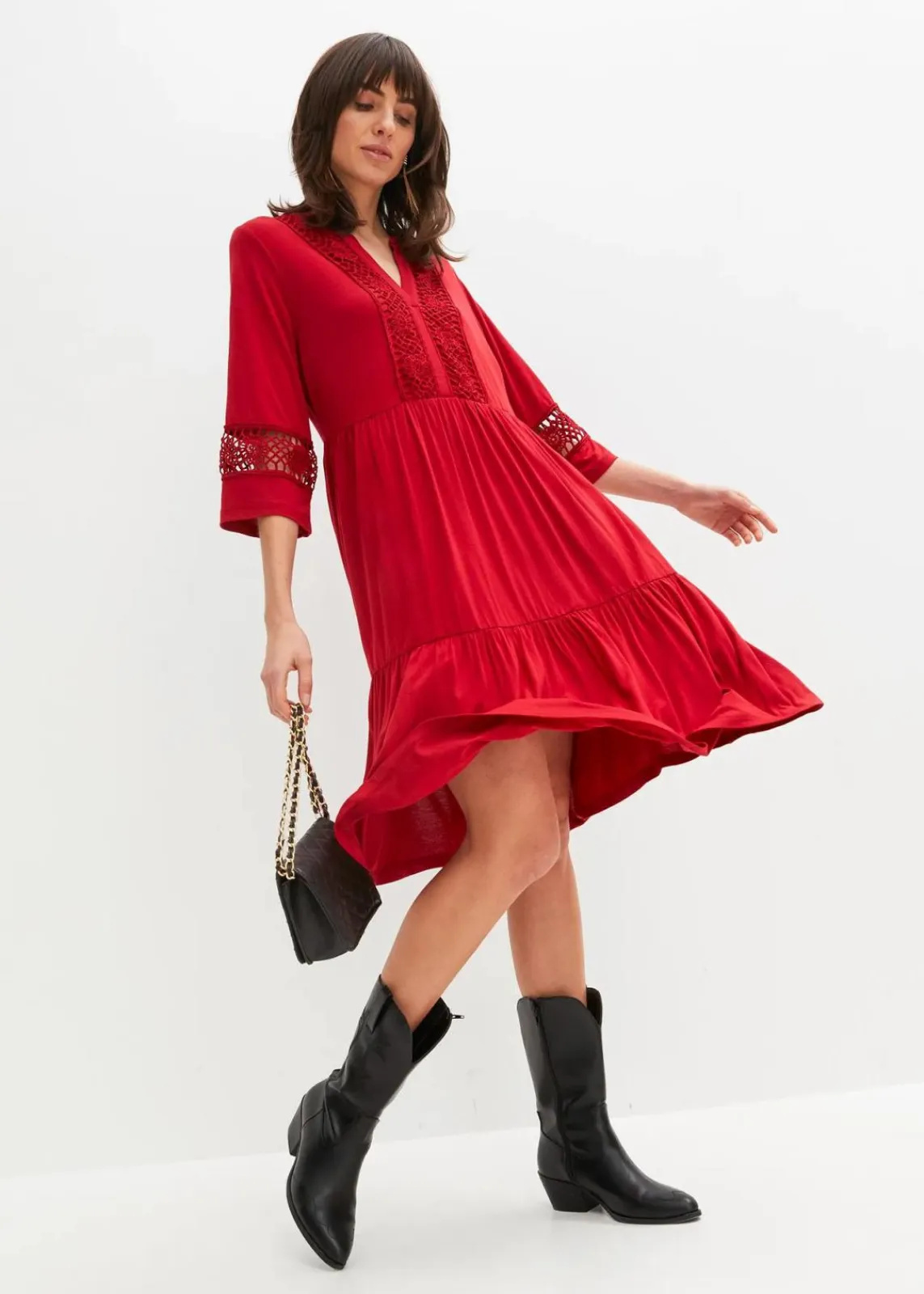 bonprix Nachhaltigere Materialien|Kleider^Tunika-Kleid aus softer Viskose chillirot