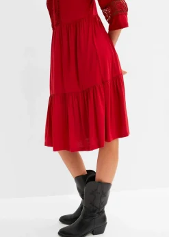 bonprix Nachhaltigere Materialien|Kleider^Tunika-Kleid aus softer Viskose chillirot