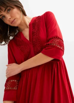 bonprix Nachhaltigere Materialien|Kleider^Tunika-Kleid aus softer Viskose chillirot