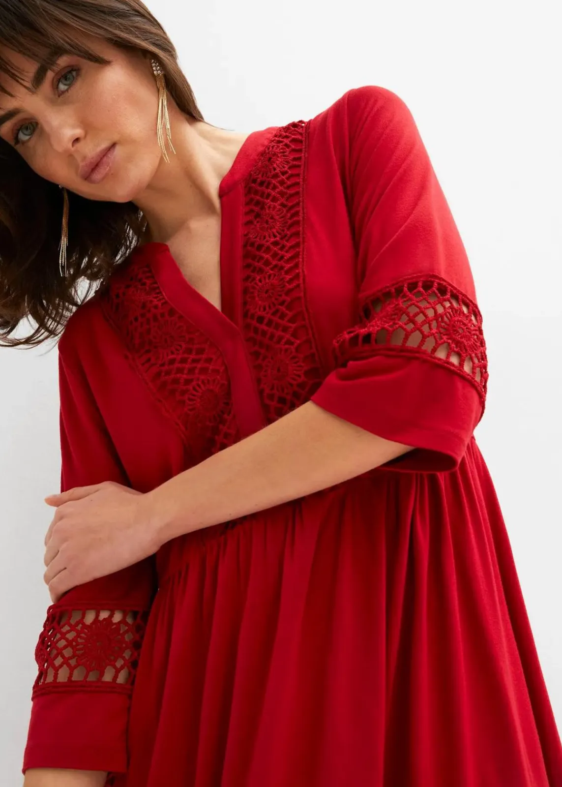 bonprix Nachhaltigere Materialien|Kleider^Tunika-Kleid aus softer Viskose chillirot