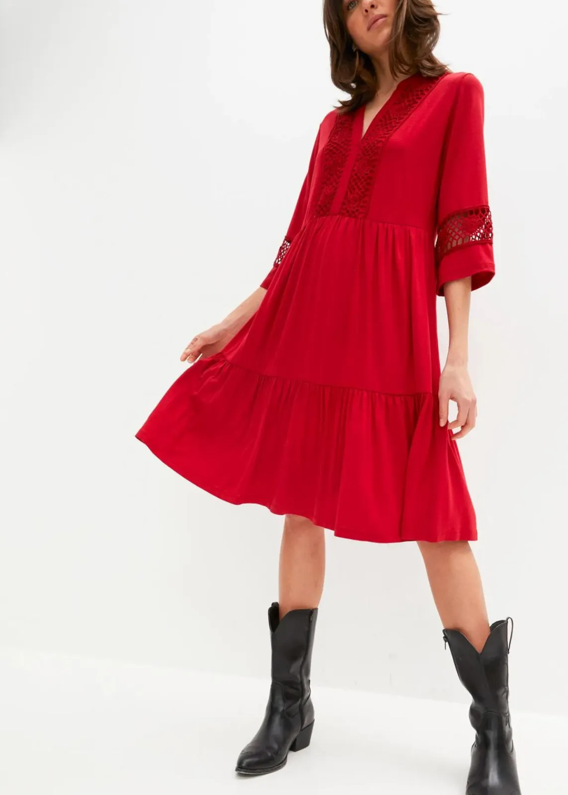 bonprix Nachhaltigere Materialien|Kleider^Tunika-Kleid aus softer Viskose chillirot