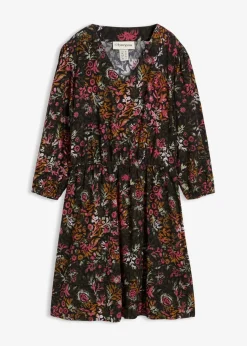 bonprix Bekleidung·Pullover & Strickjacken|Kleider^Tunika-Kleid aus softer Viskose schwarz/tiefoliv/rehbraun/rauchhimbeere/hellorchidee/softgrün bedruckt