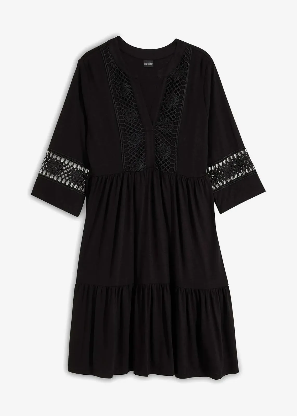 bonprix Bekleidung·Pullover & Strickjacken|Kleider^Tunika-Kleid aus softer Viskose schwarz