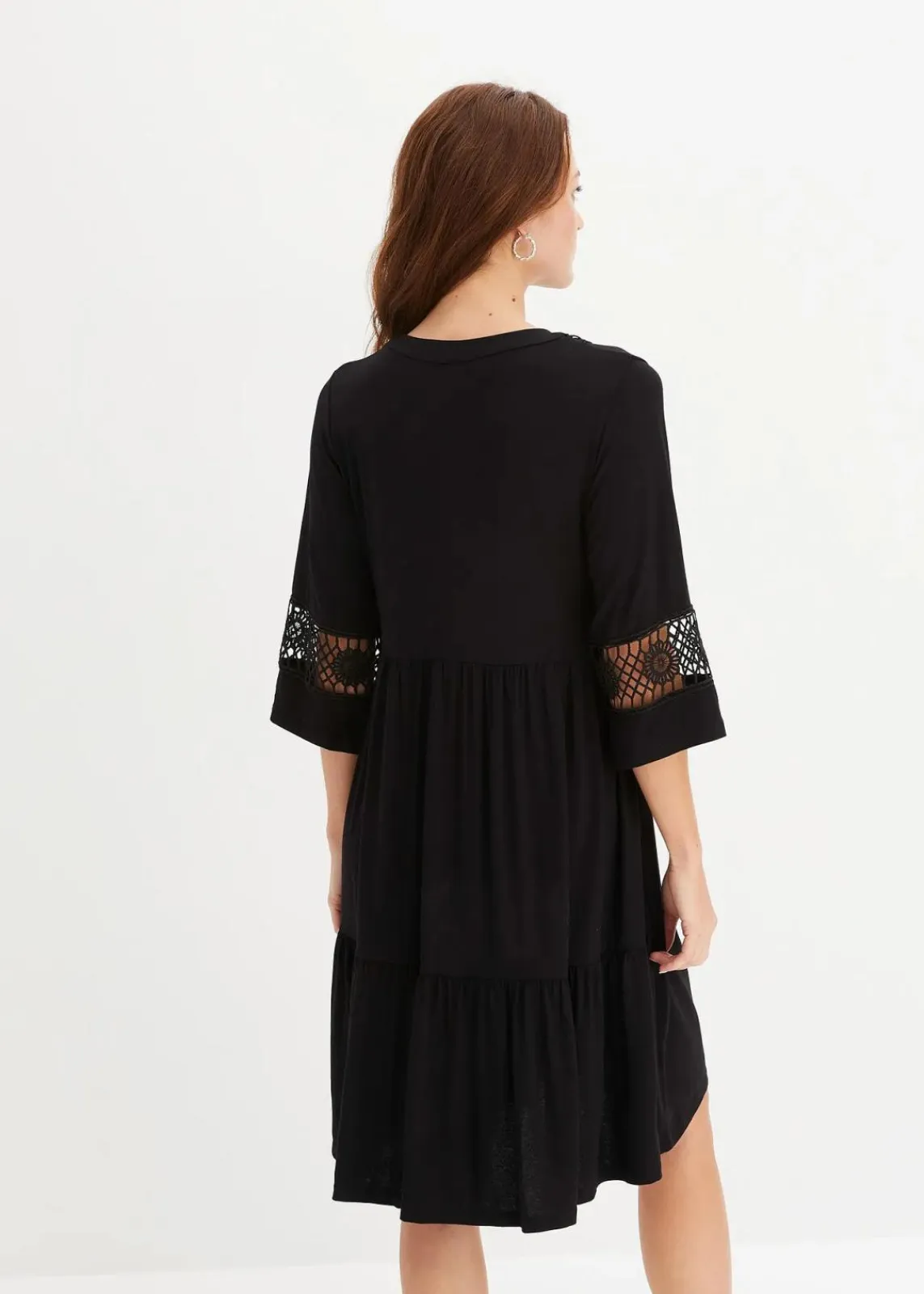 bonprix Bekleidung·Pullover & Strickjacken|Kleider^Tunika-Kleid aus softer Viskose schwarz