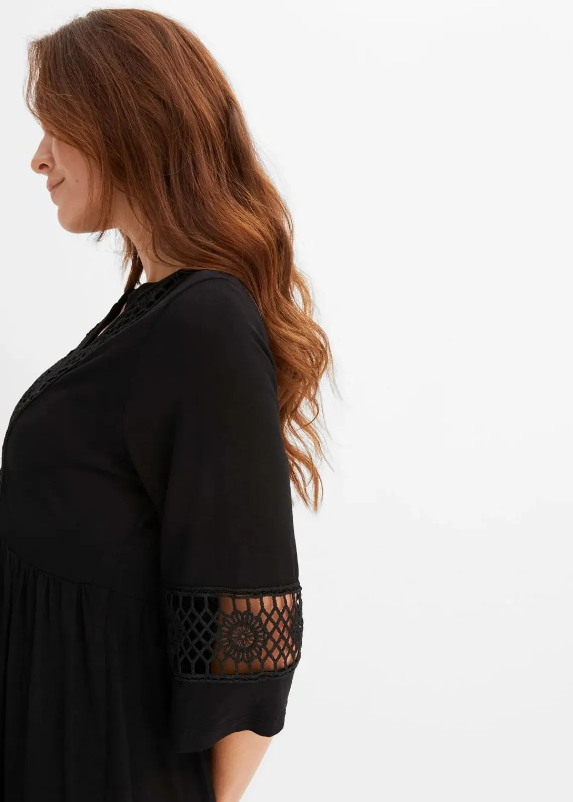 bonprix Bekleidung·Pullover & Strickjacken|Kleider^Tunika-Kleid aus softer Viskose schwarz