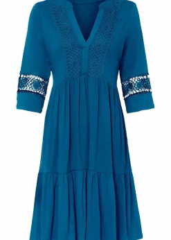 bonprix Nachhaltigere Materialien|Kleider^Tunika-Kleid aus softer Viskose atlantikblau