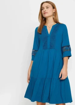 bonprix Nachhaltigere Materialien|Kleider^Tunika-Kleid aus softer Viskose atlantikblau