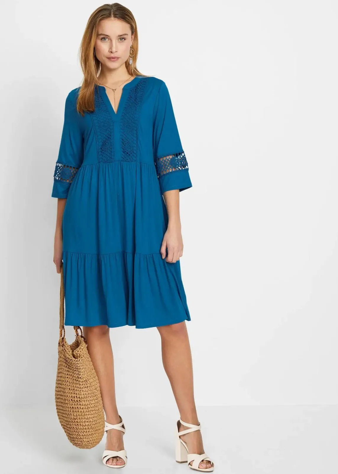 bonprix Nachhaltigere Materialien|Kleider^Tunika-Kleid aus softer Viskose atlantikblau