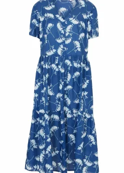 bonprix Bekleidung·Pullover & Strickjacken|Kleider^Tunika-Kleid aus sommerlich leichter Qualität enzianblau floral
