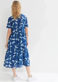 bonprix Bekleidung·Pullover & Strickjacken|Kleider^Tunika-Kleid aus sommerlich leichter Qualität enzianblau floral