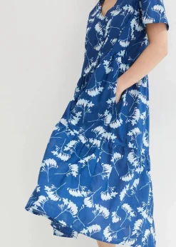 bonprix Bekleidung·Pullover & Strickjacken|Kleider^Tunika-Kleid aus sommerlich leichter Qualität enzianblau floral