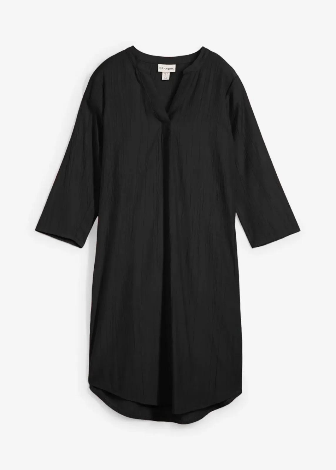 bonprix Bekleidung·Pullover & Strickjacken^Tunika-Kleid aus Viskose-Mix mit Struktur Effekt schwarz