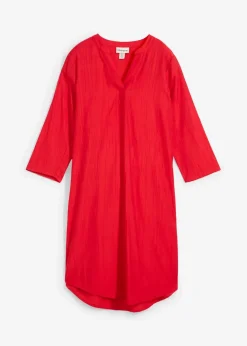 bonprix Bekleidung·Pullover & Strickjacken^Tunika-Kleid aus Viskose-Mix mit Struktur Effekt erdbeere
