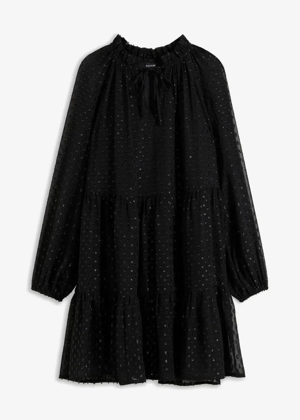 bonprix Bekleidung·Pullover & Strickjacken|Kleider^Tunika-Kleid mit Glitzereffekt schwarz