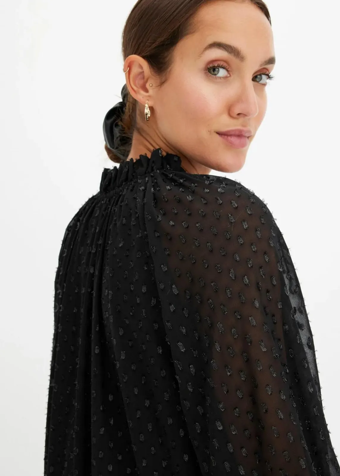 bonprix Bekleidung·Pullover & Strickjacken|Kleider^Tunika-Kleid mit Glitzereffekt schwarz
