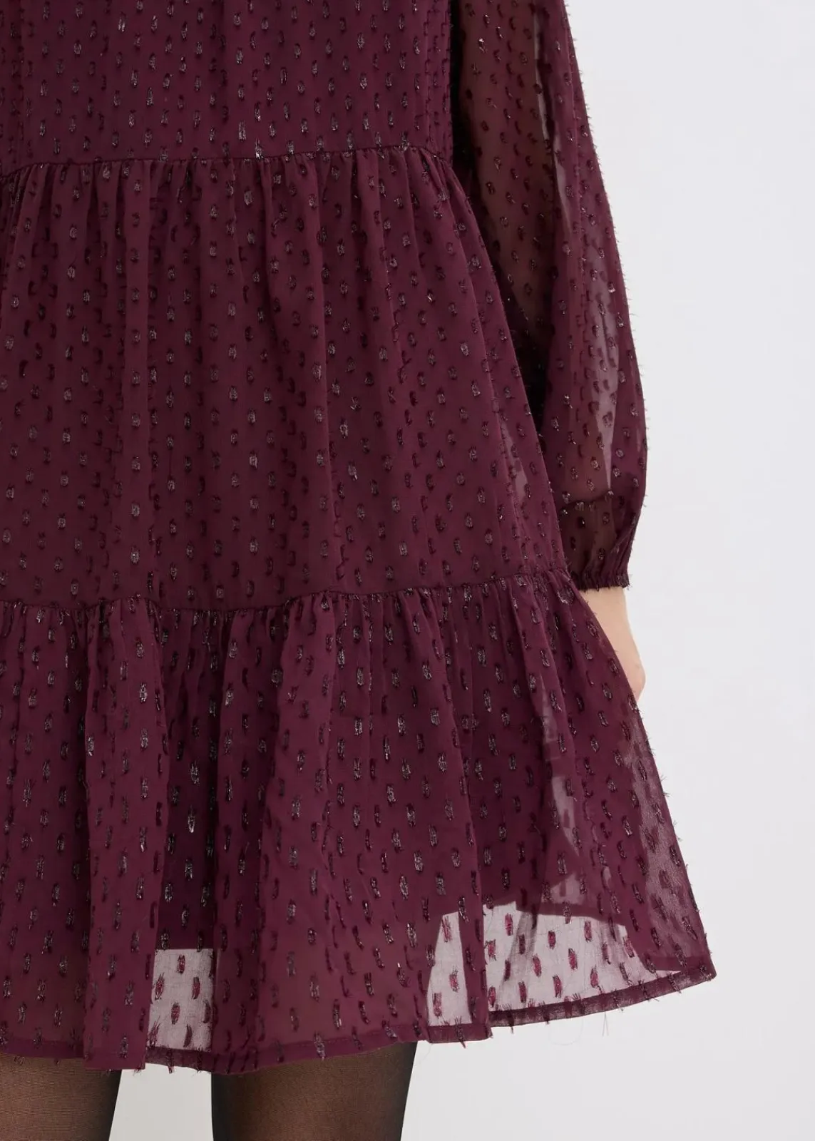 bonprix Kleider|Bekleidung·Pullover & Strickjacken^Tunika-Kleid mit Glitzereffekt weinrot