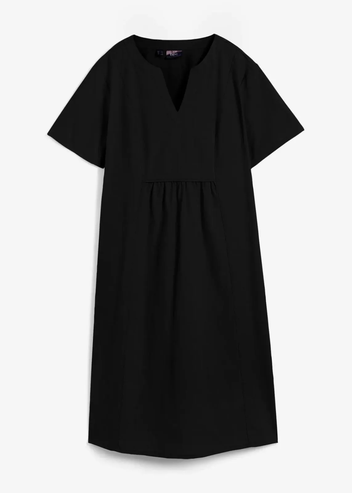 bonprix Kleider|Bekleidung·Pullover & Strickjacken^Tunika-Kleid mit Taschen aus Leinen-Baumwoll-Mix schwarz
