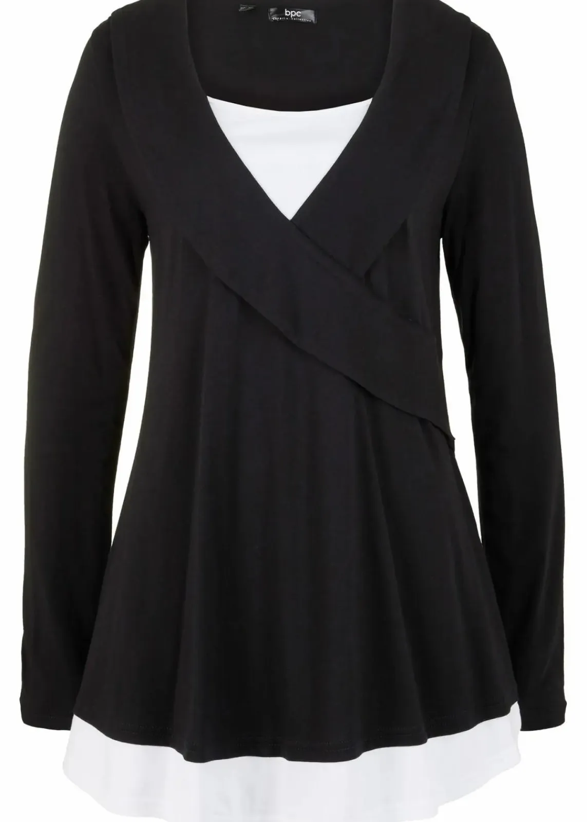 bonprix Shirts & Tops|Nachhaltigere Materialien^Tunika-Shirt aus Baumwoll-Viskose-Mix schwarz