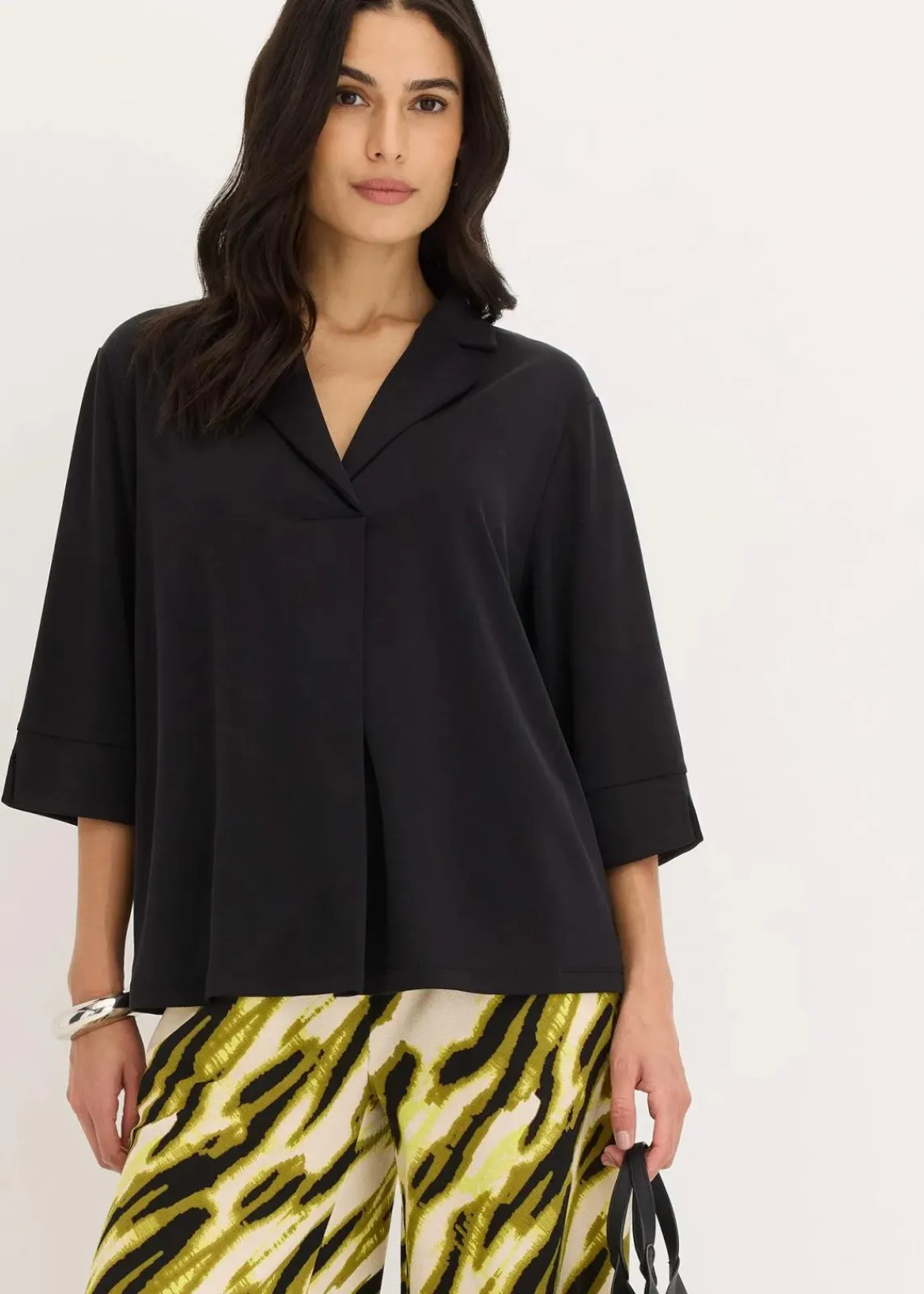 bonprix Shirts & Tops^Tunika-Shirt aus fließendem Viskose-Piqué schwarz