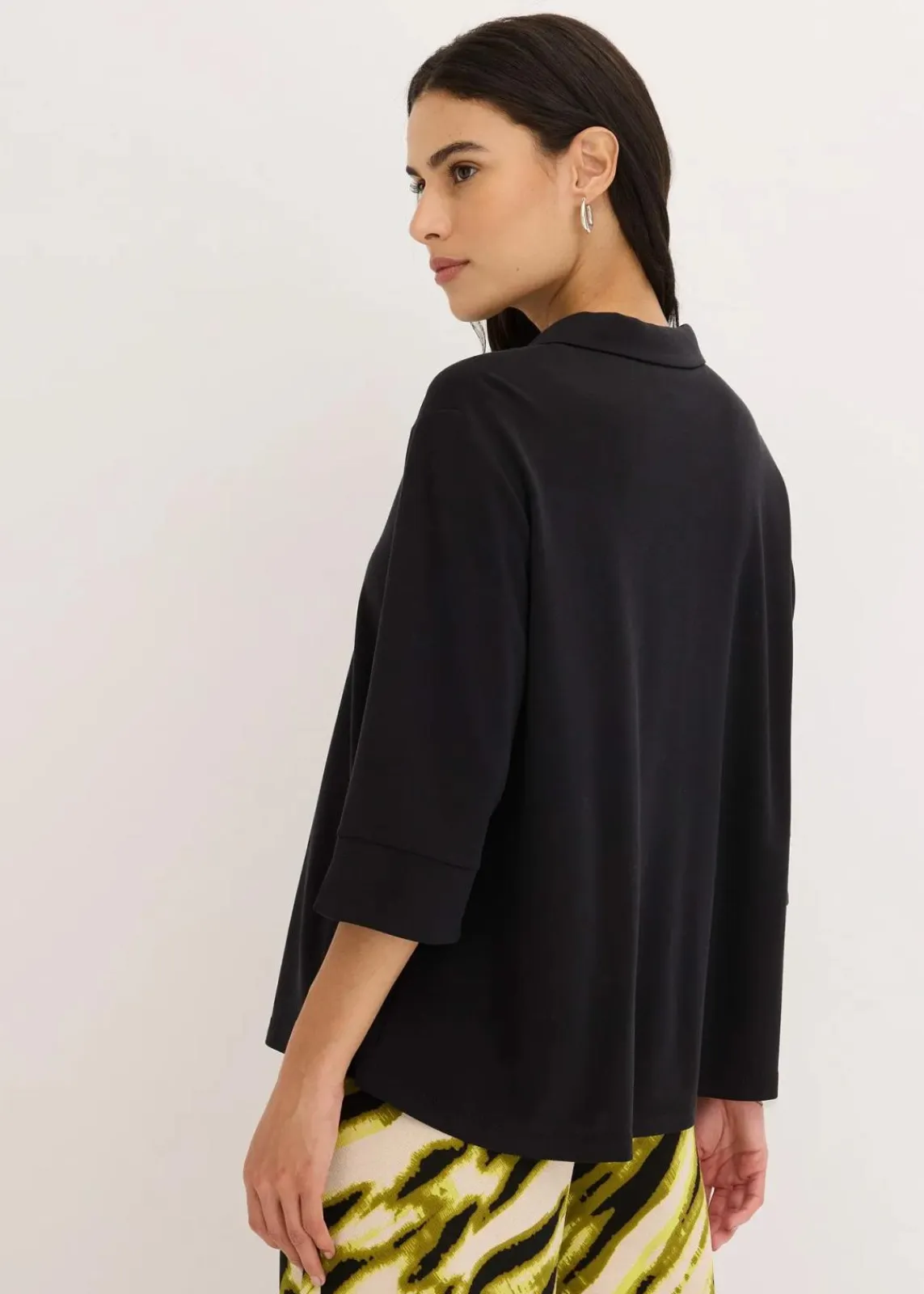 bonprix Shirts & Tops^Tunika-Shirt aus fließendem Viskose-Piqué schwarz