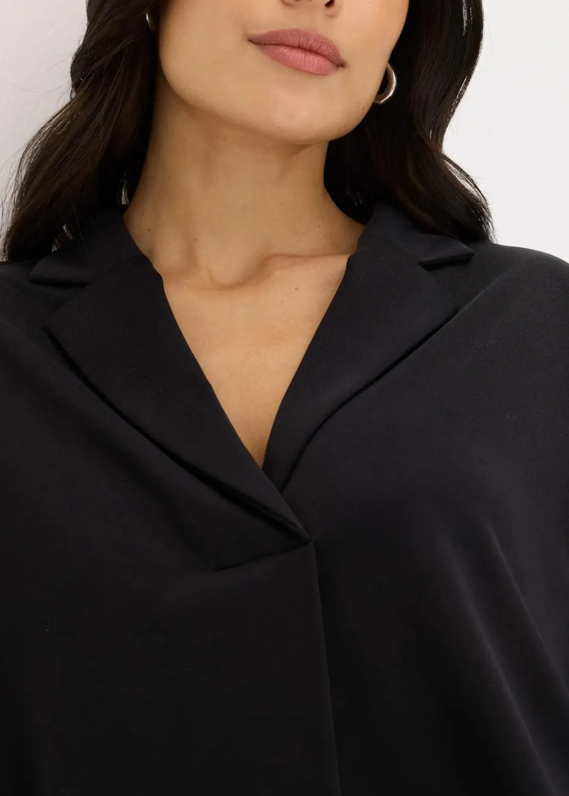 bonprix Shirts & Tops^Tunika-Shirt aus fließendem Viskose-Piqué schwarz