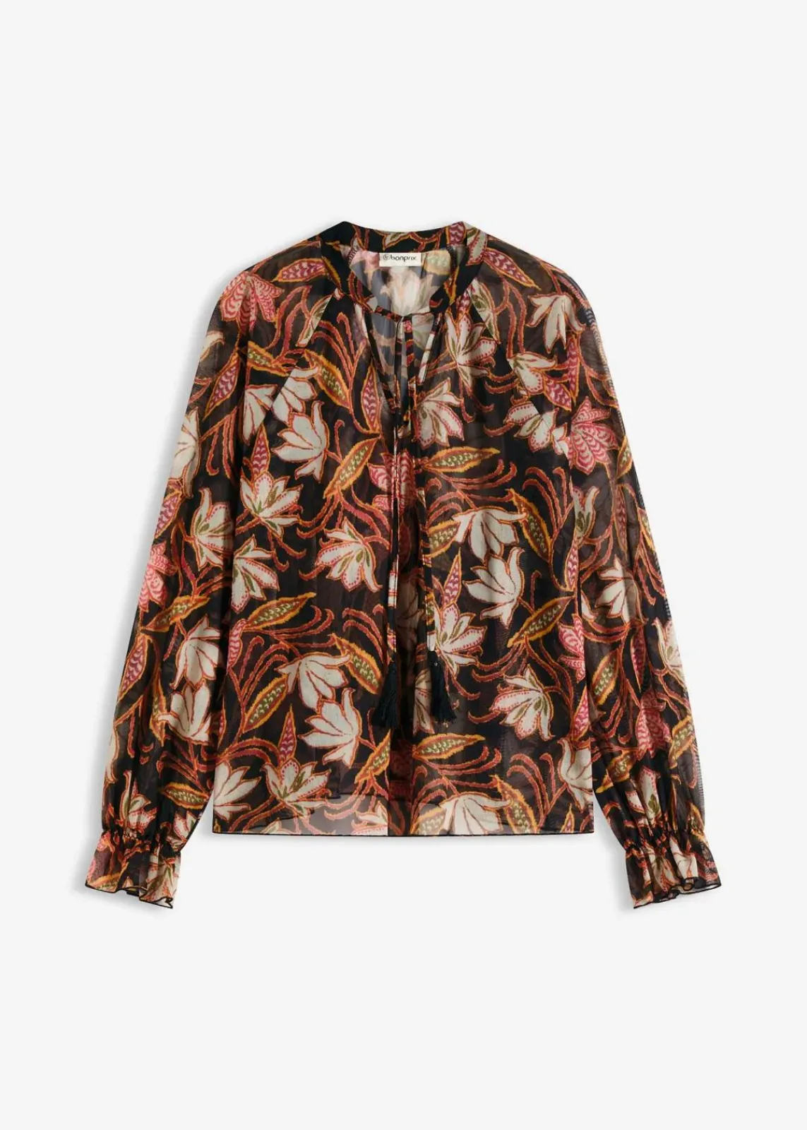 bonprix Shirts & Tops^Tunika-Shirt aus softem Mesh schwarz floral