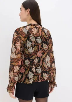 bonprix Shirts & Tops^Tunika-Shirt aus softem Mesh schwarz floral