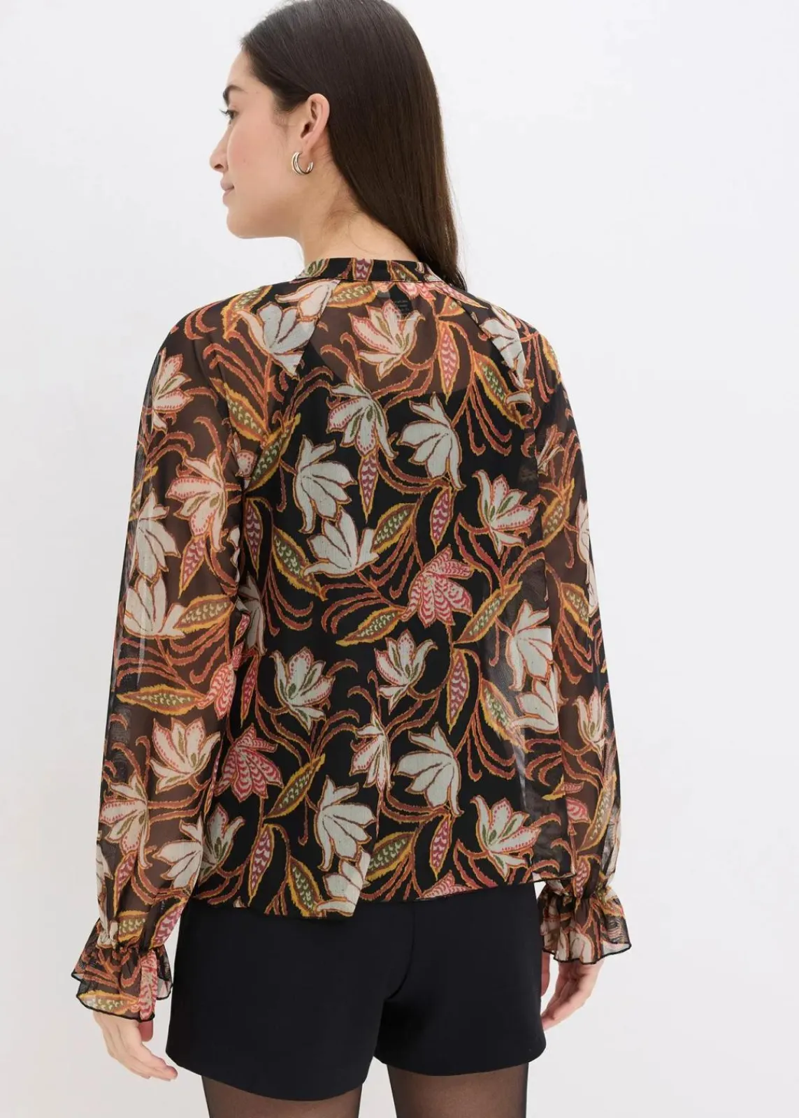 bonprix Shirts & Tops^Tunika-Shirt aus softem Mesh schwarz floral