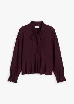 bonprix Shirts & Tops|Nachhaltigere Materialien^Tunika-Shirt aus strukturiertem Jersey weinrot