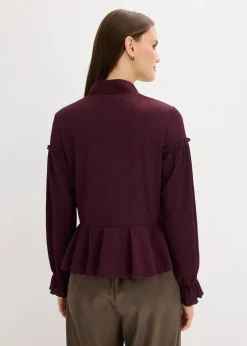 bonprix Shirts & Tops|Nachhaltigere Materialien^Tunika-Shirt aus strukturiertem Jersey weinrot