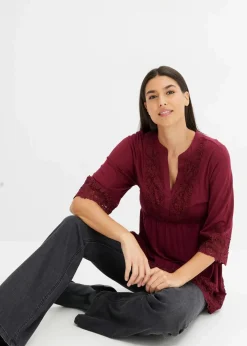 bonprix Shirts & Tops|Nachhaltigere Materialien^Tunika-Shirt aus Viskose rhododendronrot