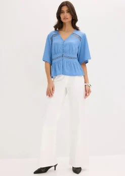bonprix Shirts & Tops^Tunika-Shirt mit Spitze mittelblau