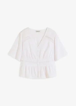 bonprix Shirts & Tops^Tunika-Shirt mit Spitze weiß