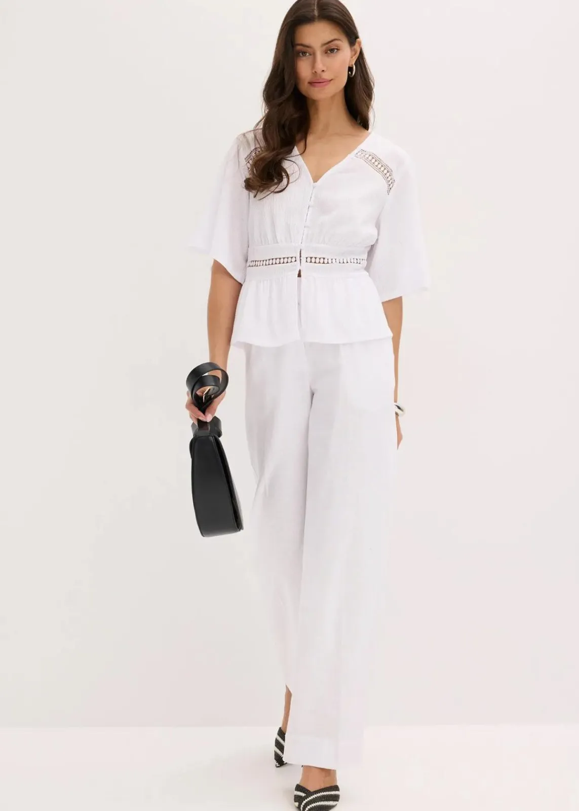 bonprix Shirts & Tops^Tunika-Shirt mit Spitze weiß