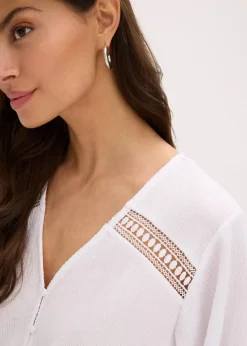 bonprix Shirts & Tops^Tunika-Shirt mit Spitze weiß