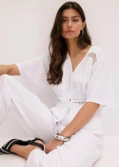 bonprix Shirts & Tops^Tunika-Shirt mit Spitze weiß