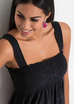 bonprix Shirts & Tops|Nachhaltigere Materialien^Tunikatop aus Viskose-Mix schwarz/lila floral