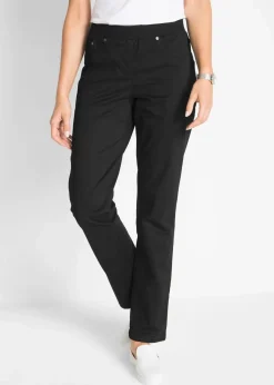 bonprix Hosen|Bekleidung·Kleider^Twill Treggings aus elastischem Baumwoll-Mix schwarz