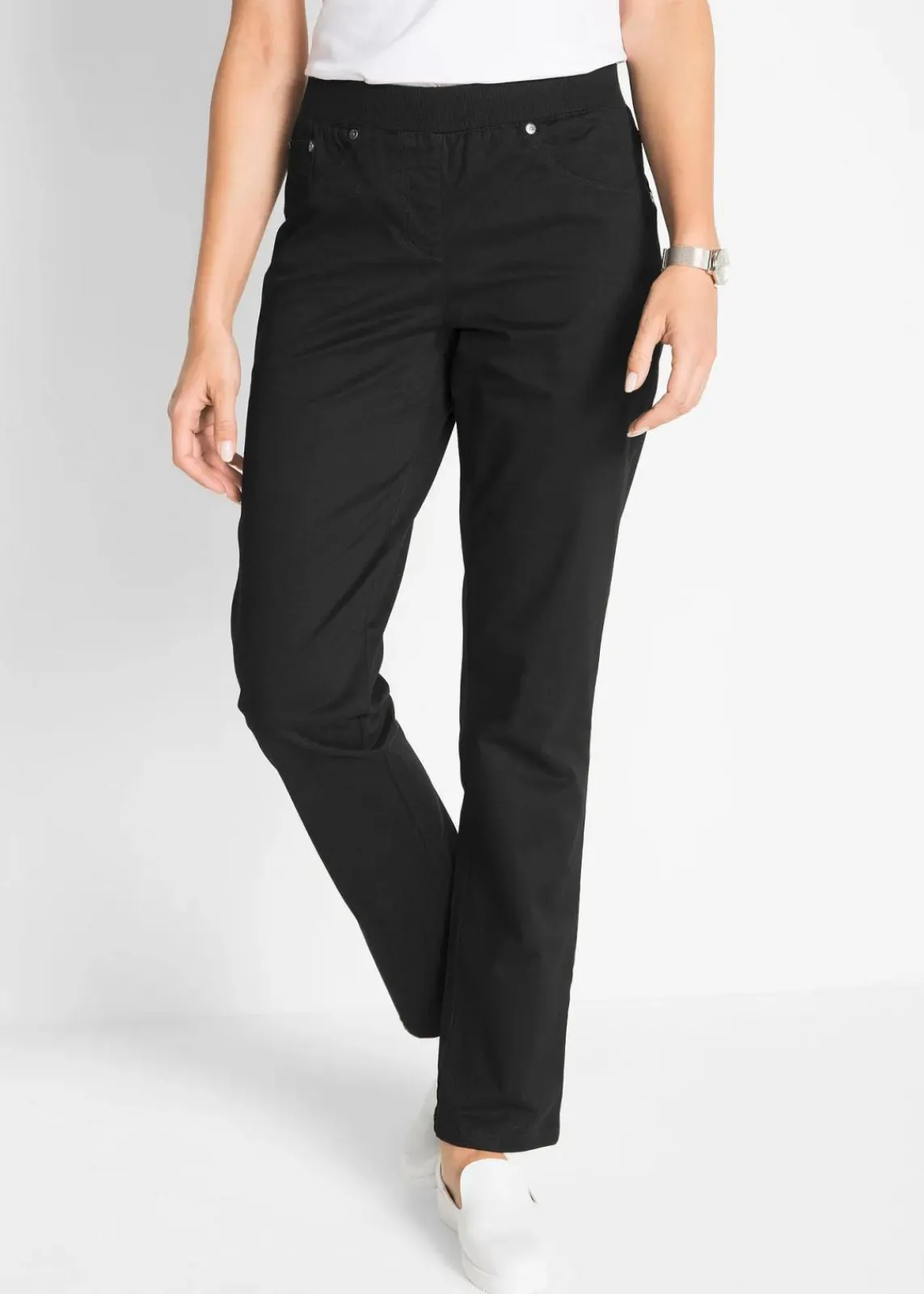 bonprix Hosen|Bekleidung·Kleider^Twill Treggings aus elastischem Baumwoll-Mix schwarz