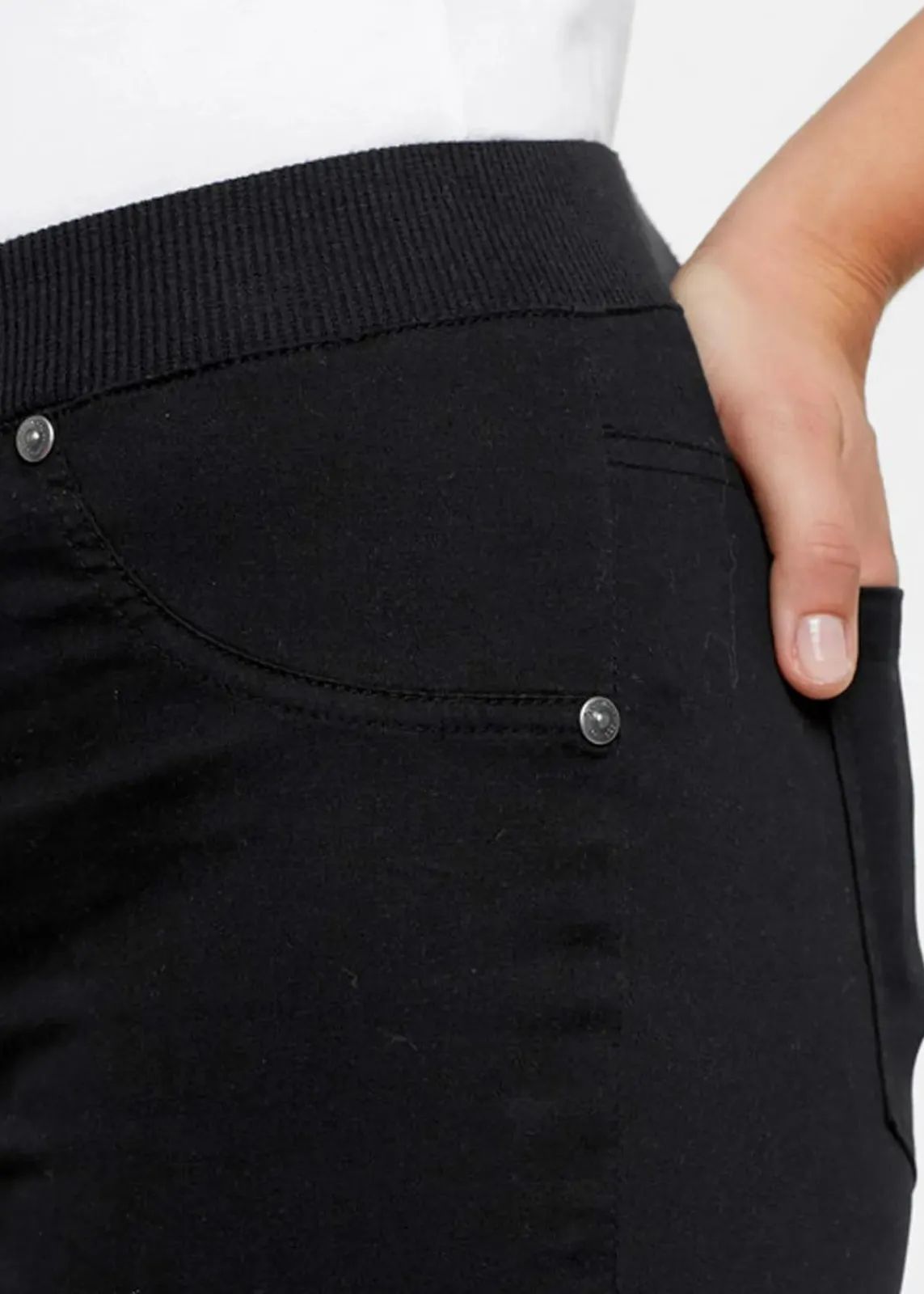 bonprix Hosen|Bekleidung·Kleider^Twill Treggings aus elastischem Baumwoll-Mix schwarz