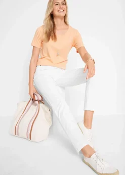 bonprix Bekleidung·Kleider|Hosen^Twill Treggings aus elastischem Baumwoll-Mix weiß