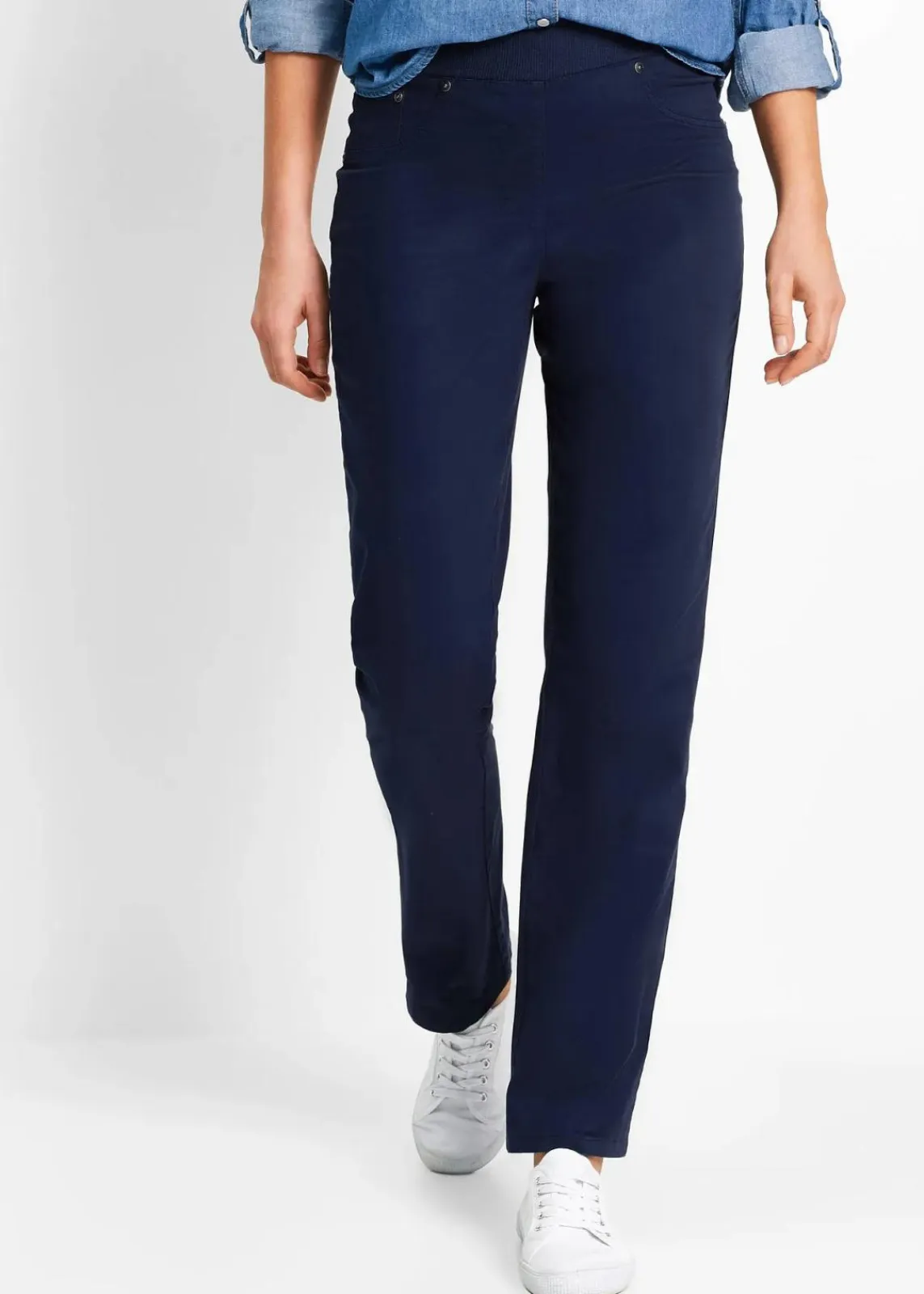 bonprix Hosen|Bekleidung·Kleider^Twill Treggings aus elastischem Baumwoll-Mix dunkelblau