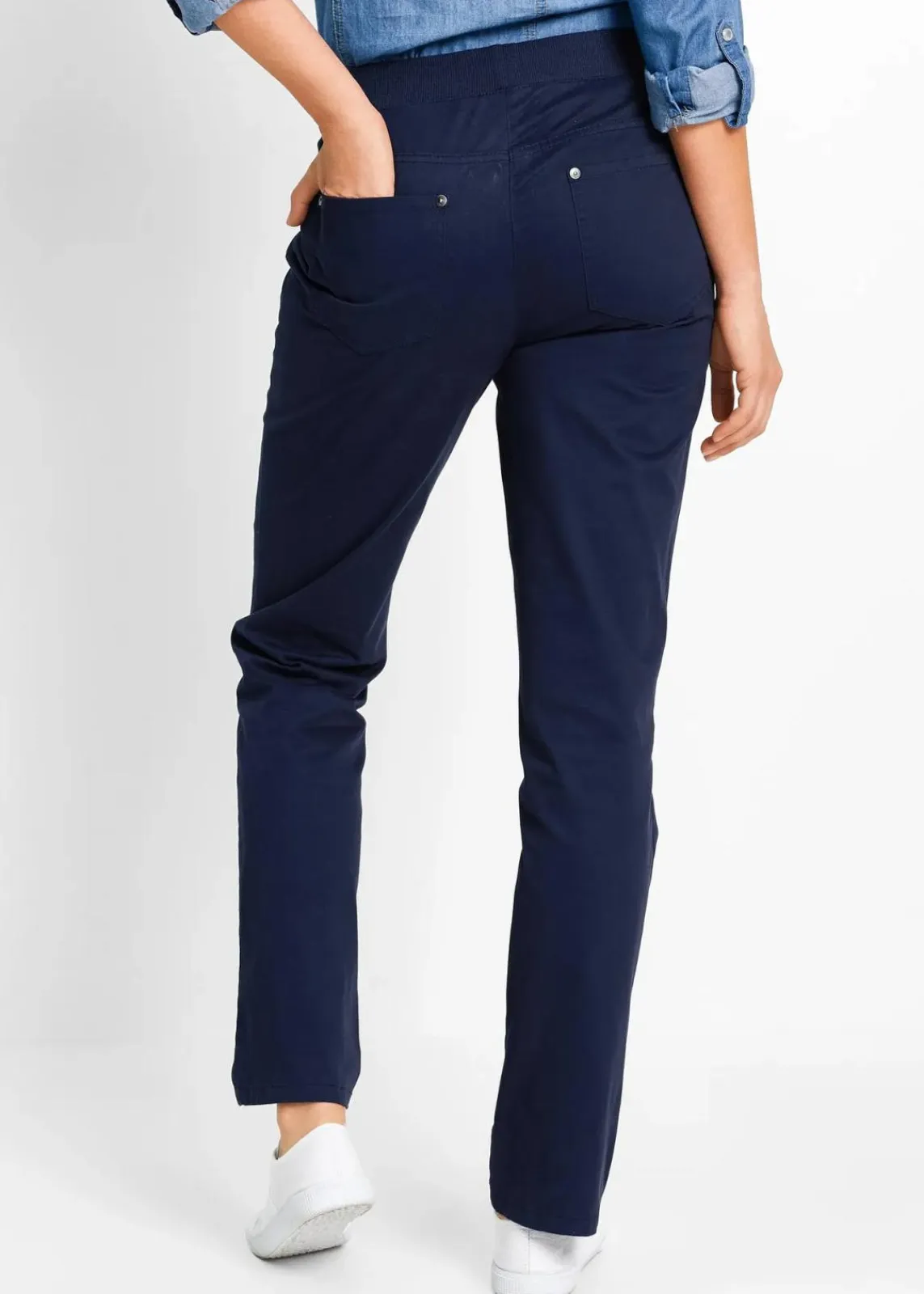 bonprix Hosen|Bekleidung·Kleider^Twill Treggings aus elastischem Baumwoll-Mix dunkelblau