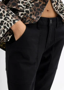 bonprix Bekleidung·Kleider|Hosen^Twillhose aus elastischem Baumwoll-Mix schwarz