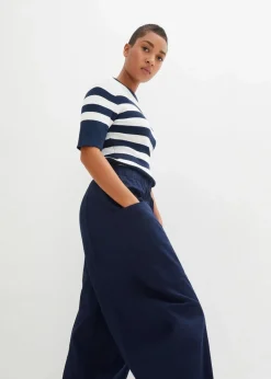 bonprix Bekleidung·Kleider|Hosen^Twillhose aus elastischem Baumwoll-Mix dunkelblau