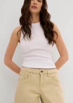 bonprix Bekleidung·Kleider|Hosen^Twillhose aus elastischem Baumwoll-Mix grünbeige