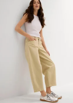 bonprix Bekleidung·Kleider|Hosen^Twillhose aus elastischem Baumwoll-Mix grünbeige