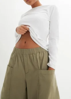 bonprix Hosen|Bekleidung·Kleider^Twillhose aus elastischem Baumwoll-Mix oliv