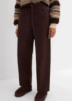 bonprix Hosen|Bekleidung·Kleider^Twillhose aus reiner Baumwolle dunkelbraun washed
